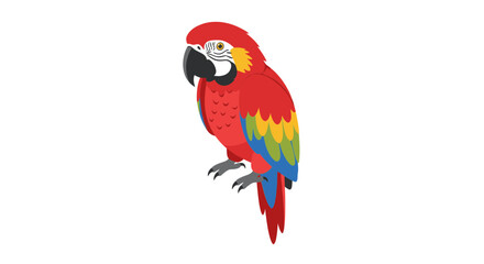 Scarlet macaw parrot perched on white background © roge