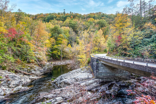 Man made waterfall and pool in Great Smoky Mountains National Park showcasing natural surroundings in Tennessee