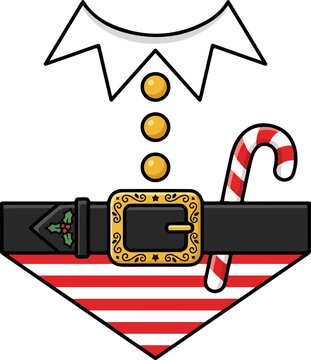 christmas elf costume shirt with candy cane festive holiday illustration