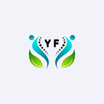 YF initials modern and minimalist abstract logo with human and leaf elements