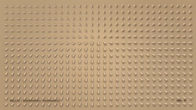 Mathematical Vector Field Animation Showing Periodic Flow Patterns