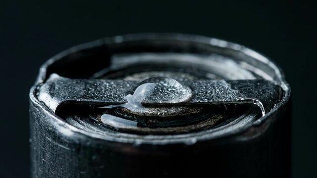 Electrolyte droplet soaking into the electrode of a battery cell