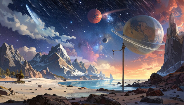 Colorful Alien Desert Landscape