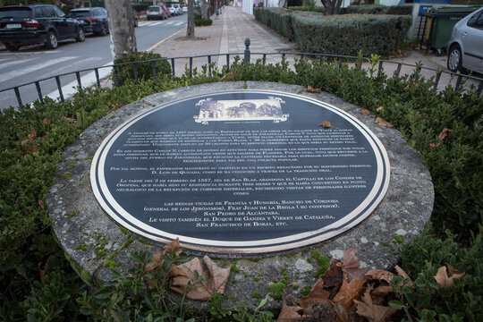 Commemorative plaque of the visit of Charles V