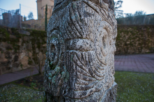 Mandalas sculpted on stones of Celtic origin, Jarandilla, Spain