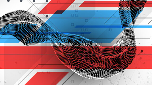 Modern abstract wave art background is made in a frame style. Template for science and technology presentation. Vector.