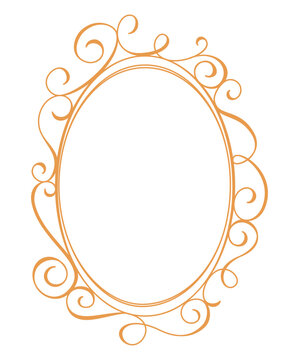 Vector Luxury decorative frame featuring elegant curly flourishes and ornamental scrollwork. Classic vintage border with clean outline styling, ideal for invitations, certificates, branding, packaging