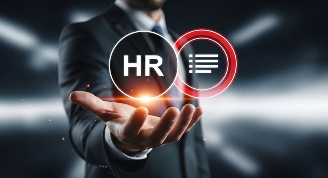 Human resources technology concept hr solutions and management in a digital world
