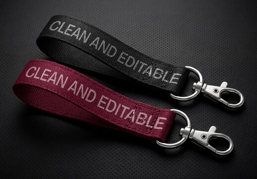 Fabric Wrist Keychain Mockup