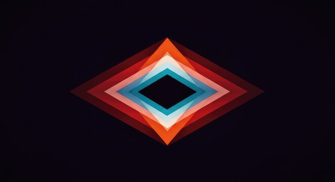 Abstract geometric design showing perfect alignment of overlapping spatial layers creating a sense of balance and unified multidimensional existence, complexity, convergence, composition