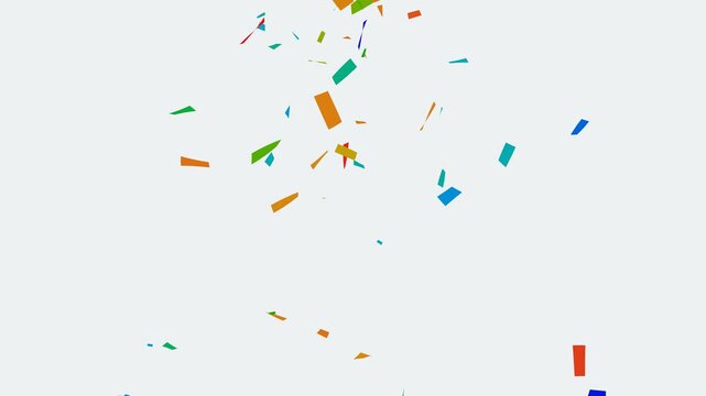 multicolor confetti rain effect overlay alpha channel. Confetti Party Popper Explosion Animation. Slow motion Falling confetti Particles animation.
