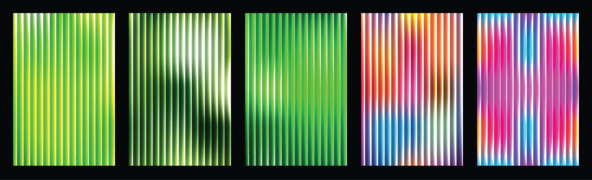 Abstract gradient wave on ribbed glass ripple texture with smooth curved lines, grainy texture, futuristic flowing light background for modern technology design, digital wallpaper and creative