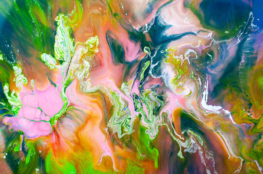 Colorful abstract pattern created with paint on canvas during an art session