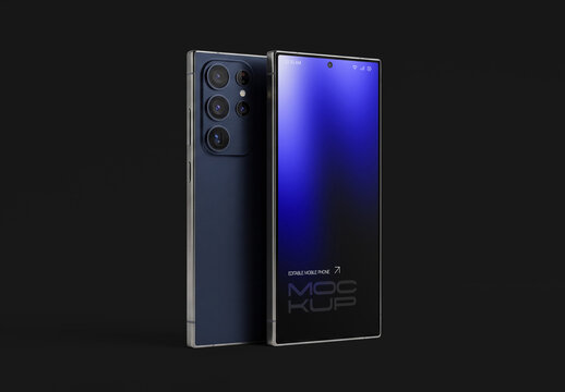 Mobile Phone Mockup on Dark