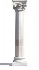 Fototapeta premium Ornate white column with voluted capital, fluted shaft, and tiered base