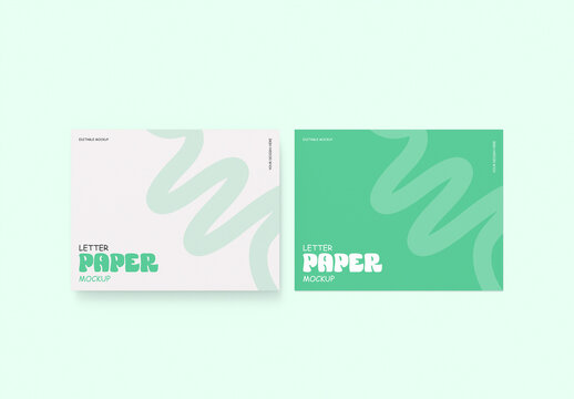 Landscape Letter Paper Mockup Set