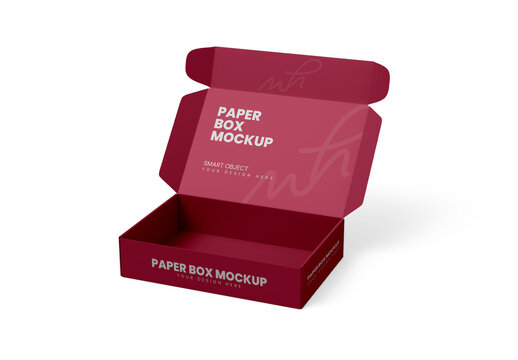 Open Paper Box Mockup