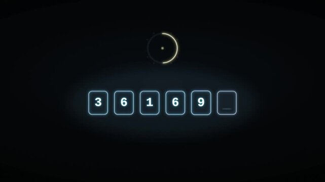 Two factor authentication digital security verification code processing animation