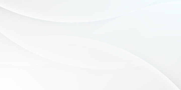 Abstract white and gray background with elegant curving shapes and subtle geometric lines. Minimalist vector illustration template for medical business presentation banner