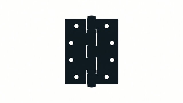 Door hinge black silhouette icon isolated on white background