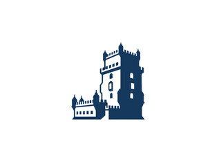 Obraz premium Belem Tower silhouette icon isolated on white background