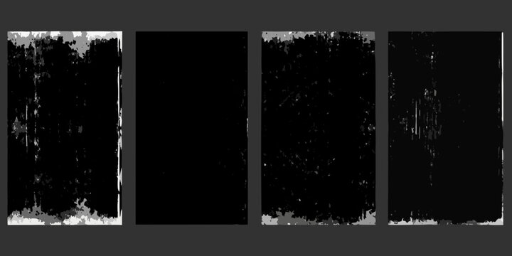 Distressed grunge textures with black and gray tones rectangular shapes