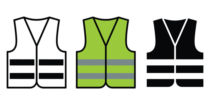 Safety vest icon set.
