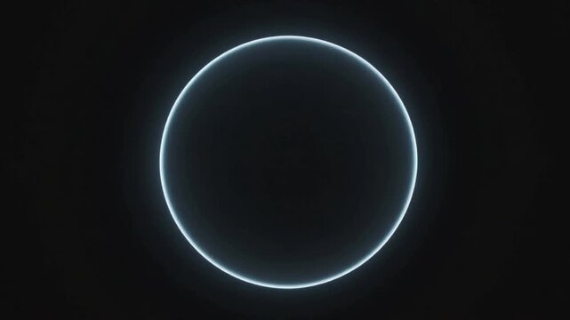 Initial flash starting central point light expanding into glowing ring in dark field, radial spikes