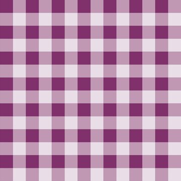 Seamless purple gingham plaid pattern with soft lavender checks, classic picnic textile background for fabric and wallpaper.