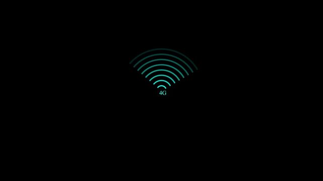 4 g network signal animation, digital wireless connectivity hud