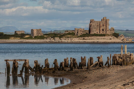 View of Piel Castle from South Walney Nature Reserve in Barrow-in-Furness, Cumbria during daytime