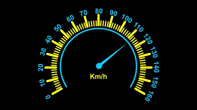 speedometer animation motion graphic flat design speed scale gauge 