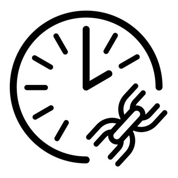 Time Optimization Outline Icon &ndash; Efficient Time Management Vector Line Illustration
