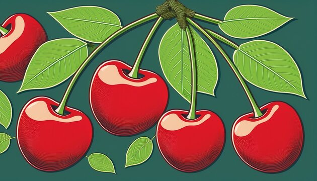 cherry with leaves