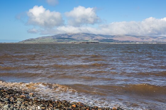 View of duddon estuary and lake district from sandscale haws in barrow in furness, cumbria