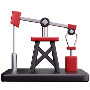 Oil Pump Jack Extractor 3D Illustration
