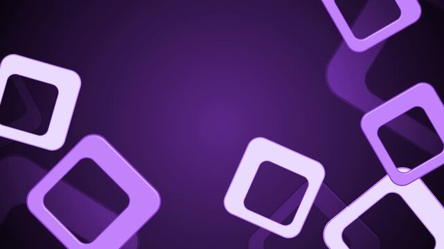 Abstract dark background with floating rounded square frames modern geometric design with copy space animation