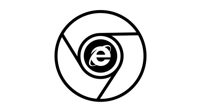 Internet Explorer Logo Inside Google Chrome Logo.