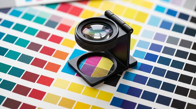 Print magnifier on color calibration sheet