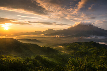 Obraz premium sunset in the mountains