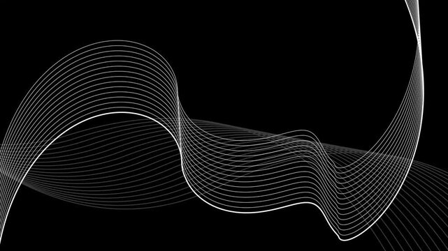 Background flowing curved lines forming an abstract wavy design across the frame animation