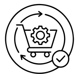 Shopping cart gear optimization and success icon with shopping optimization checkmark © Md Hajrat