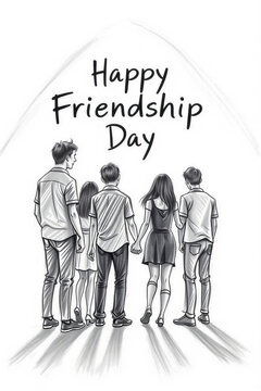 Happy Friendship Day Concept Image  of Friends Holding Hands