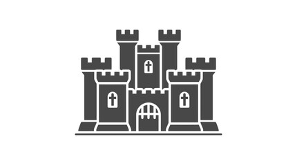 Black and white castle icon. © Isna