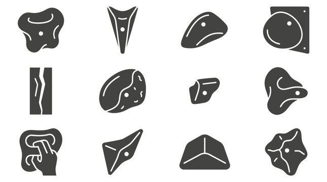 Black and white abstract shapes icons.