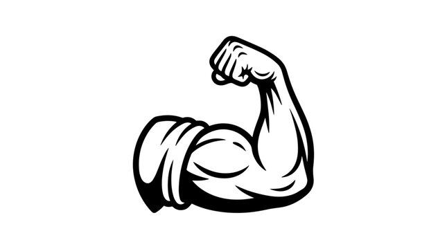 Muscular Arm Flexing Bicep Muscle.