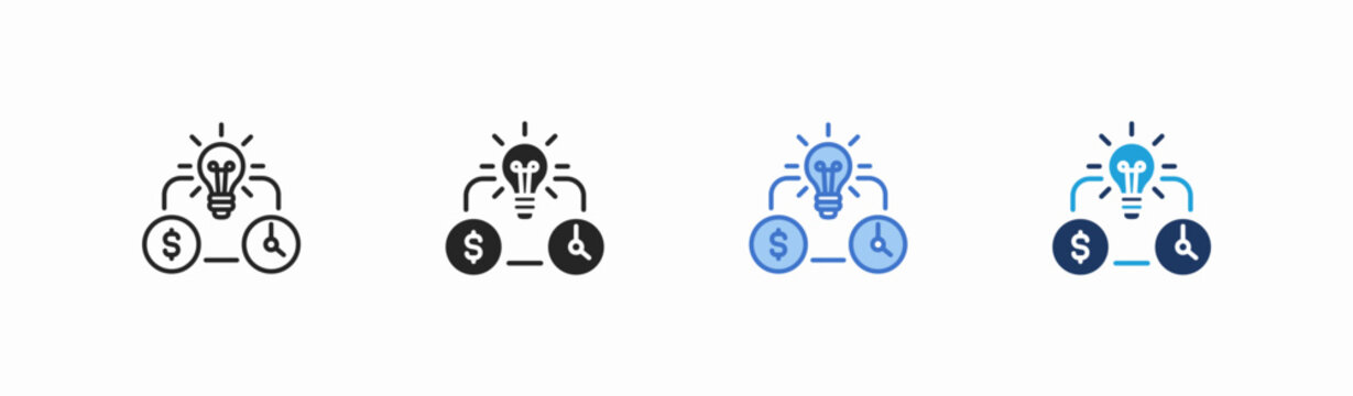 Set of resource productivity icon collection in multiple style. Icon suitable for web and mobile application