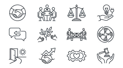 Business partnership and teamwork icons. © andik