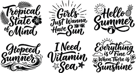 Summer vacation typography and illustrations for advertising and social media © Hamidujjaman