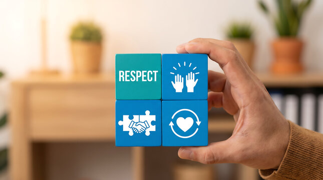 Business concept of respect and trust. Give and get respect